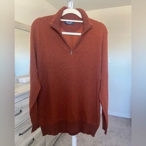 Loro Piana Men's Terracotta Crewneck Sweater 100% Cashmere Size 54
